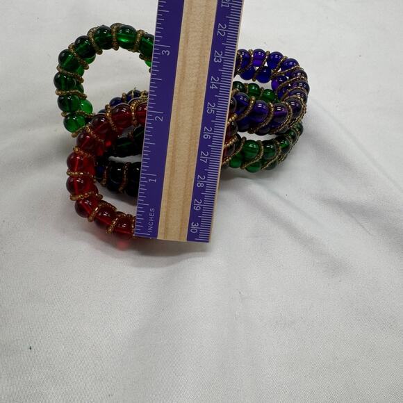 VTG set of 6 glass bead napkin rings - Picture 5 of 5